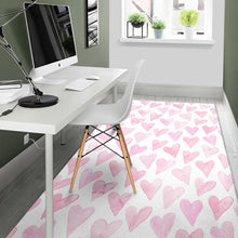 Load image into Gallery viewer, Watercolor pink heart pattern Area Rug
