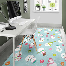 Load image into Gallery viewer, Cute snowman snowflake pattern Area Rug
