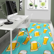 Load image into Gallery viewer, Beer pattern green background Area Rug
