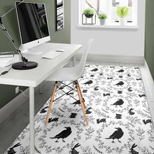 Load image into Gallery viewer, Crows floral wreath rabbit pattern Area Rug
