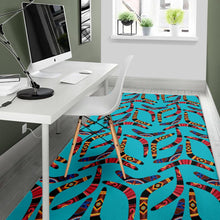 Load image into Gallery viewer, Boomerang Australian aboriginal ornament blue background Area Rug
