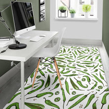 Load image into Gallery viewer, Hand drawn sketch style green Chili peppers pattern Area Rug
