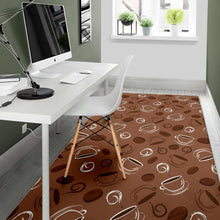 Load image into Gallery viewer, Coffee Cup and Coffe Bean Pattern Area Rug
