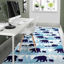 Load image into Gallery viewer, polar bear winter snow pattern Area Rug
