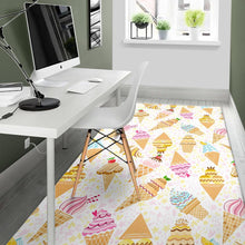 Load image into Gallery viewer, Ice Cream Cone Pattern Background Area Rug
