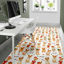 Load image into Gallery viewer, Christmas Corgi Pattern Background Area Rug
