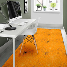 Load image into Gallery viewer, Cobweb Spider Web Pattern Orange Background Area Rug
