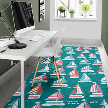 Load image into Gallery viewer, Cute sailboat pattern Area Rug
