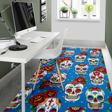 Load image into Gallery viewer, Suger Skull Rose Pattern Area Rug
