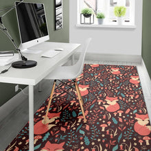Load image into Gallery viewer, fox leaves mushroom pattern Area Rug
