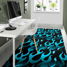 Load image into Gallery viewer, Blue Flame Fire Pattern Background Area Rug
