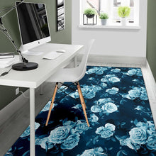 Load image into Gallery viewer, Rose Blue Pattern Print Design RO014 Area Rugs
