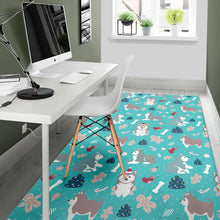 Load image into Gallery viewer, Christmas cute siberian husky puppie pattern Area Rug
