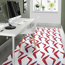Load image into Gallery viewer, Boomerang Aboriginal Pattern White Background Area Rug
