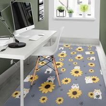 Load image into Gallery viewer, Cute hamster sunflower pattern background Area Rug
