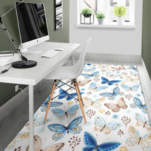 Load image into Gallery viewer, blue butterfly pattern Area Rug
