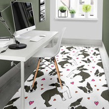 Load image into Gallery viewer, Boston terrier dog hearts vector pattern Area Rug
