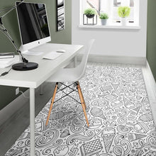 Load image into Gallery viewer, Cartoon hand drawn ice cream black white Area Rug
