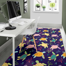 Load image into Gallery viewer, Colorful sea turtle pattern Area Rug
