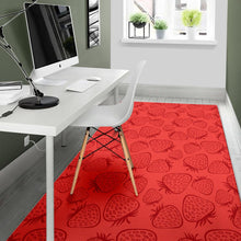 Load image into Gallery viewer, strawberry pattern red background Area Rug
