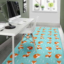 Load image into Gallery viewer, Fox pattern blue b ackground Area Rug
