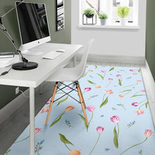 Load image into Gallery viewer, Watercolor Tulips pattern Area Rug
