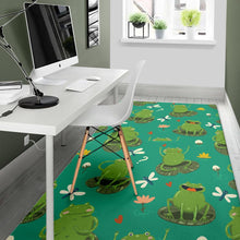 Load image into Gallery viewer, Cute frog dragonfly design pattern Area Rug
