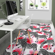 Load image into Gallery viewer, Zebra Red Hibiscus Pattern Area Rug
