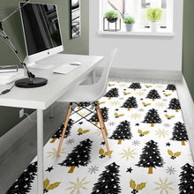 Load image into Gallery viewer, Christmas tree holly snow star pattern Area Rug
