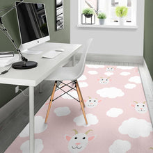 Load image into Gallery viewer, Goat Could Pink Pattern Area Rug
