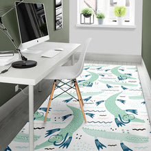 Load image into Gallery viewer, Crocodile diver pattern Area Rug
