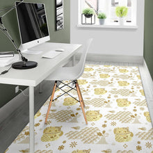 Load image into Gallery viewer, Gold Meneki Neko Lucky Cat Pattern Area Rug

