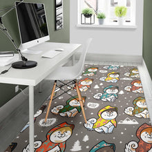 Load image into Gallery viewer, Cute Siberian Husky Raincoat Pattern Area Rug
