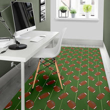 Load image into Gallery viewer, American Football Ball Pattern Green Background Area Rug
