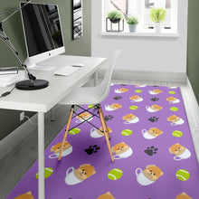 Load image into Gallery viewer, Pomeranian in Cup Pattern Area Rug

