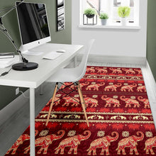 Load image into Gallery viewer, Elephant Red Pattern Ethnic Motifs Area Rug
