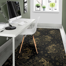 Load image into Gallery viewer, Gold Koi Fish Carp Fish Pattern Area Rug
