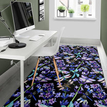 Load image into Gallery viewer, Lavender Dragonfly Pattern Print Design LV03 Area Rugs
