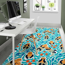 Load image into Gallery viewer, Cute sea otters fishe sea urchin pattern Area Rug

