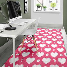 Load image into Gallery viewer, Heart Key Pattern Print Design HE09 Area Rugs
