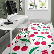 Load image into Gallery viewer, cherry pattern white background Area Rug

