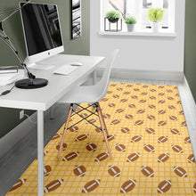 Load image into Gallery viewer, American Football Ball Pattern Yellow Background Area Rug
