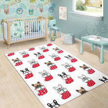 Load image into Gallery viewer, French Bulldog in Sock Pattern Area Rug
