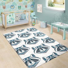 Load image into Gallery viewer, Raccoon Head Pattern Area Rug
