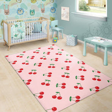Load image into Gallery viewer, cherry pattern pink background Area Rug
