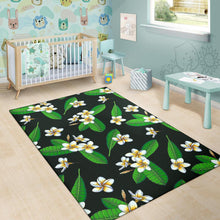 Load image into Gallery viewer, White Plumeria Pattern Print Design PM023 Area Rugs
