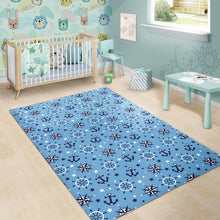 Load image into Gallery viewer, Anchors rudder compass star nautical pattern Area Rug
