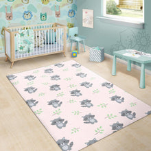Load image into Gallery viewer, cute raccoons leaves pattern Area Rug
