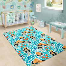 Load image into Gallery viewer, Cute sea otters fishe sea urchin pattern Area Rug
