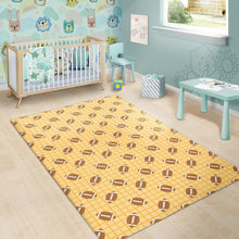 Load image into Gallery viewer, American Football Ball Pattern Yellow Background Area Rug
